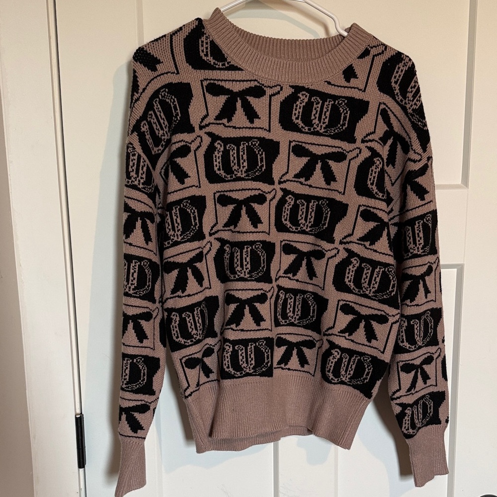 Brown & Black Graphic Knit Sweater